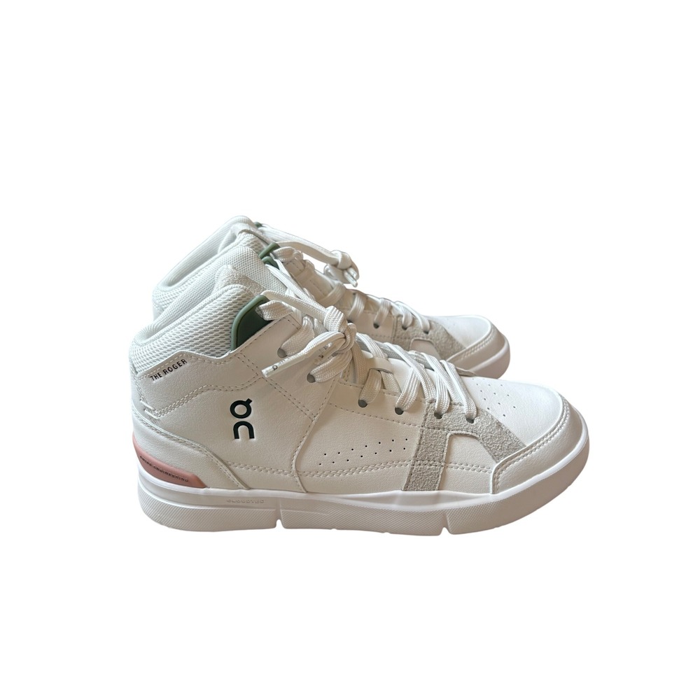 On Running The Roger Clubhouse Mid White Rose Gold Sneakers 98.98497 Womens 5.5